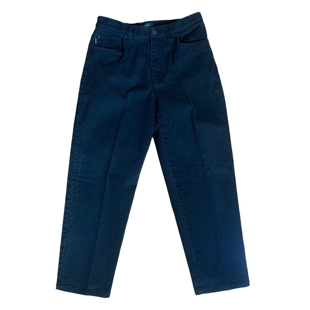 Lauren Ralph Lauren Womens‎ Black Denim Cropped Jeans Size 12  30”x26”
